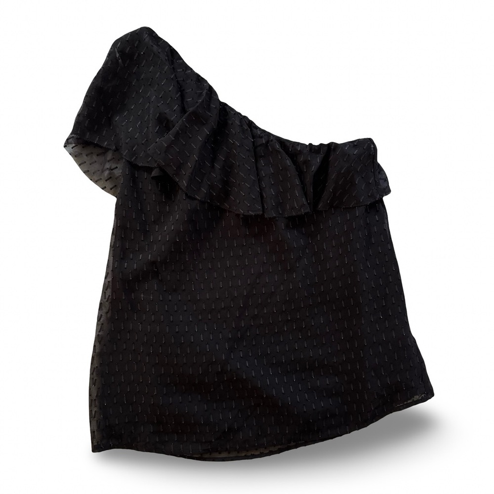 PAIGE Elegant Black Ruffle Top‎ women’s size small